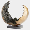 Concentric Chaos Gold and Black Sculpture