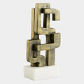 Segovia Aqueduct Sculpture Antique Brass on White Marble