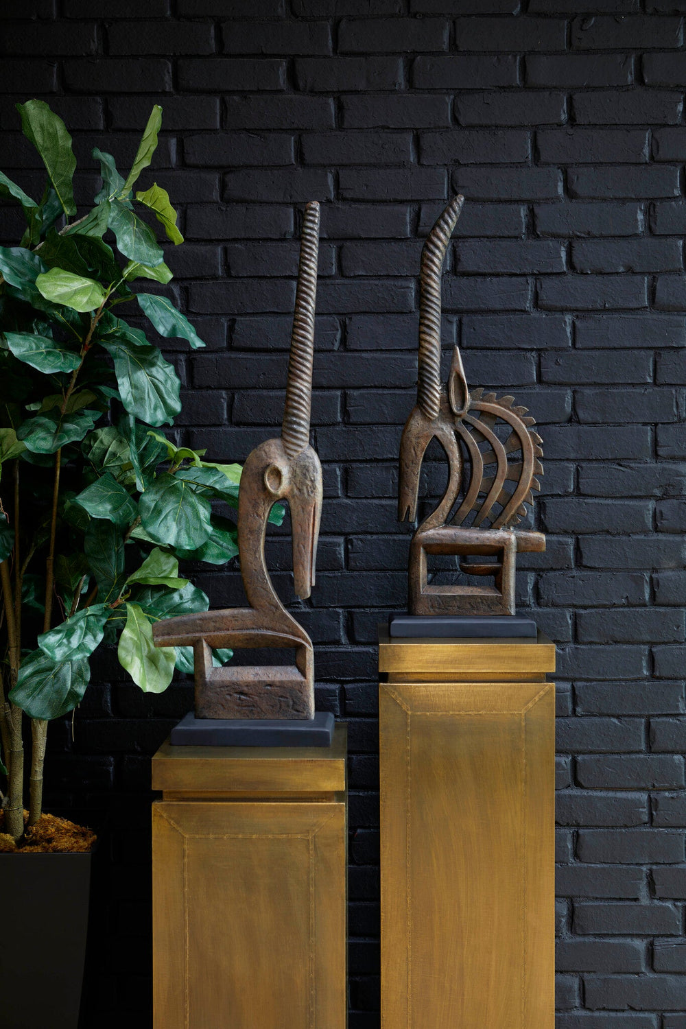 Rustic Springbok Chi Wara Sculpture