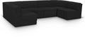 Neville 128" Black Boucle Fabric Upholstered 6pc. Modular Sectional - Sec6B