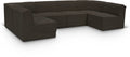 Neville 128" Brown Boucle Fabric Upholstered 6pc. Modular Sectional - Sec6B