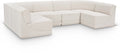 Neville 128" Cream Boucle Fabric Upholstered 6pc. Modular Sectional - Sec6B
