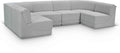 Neville 128" Grey Boucle Fabric Upholstered 6pc. Modular Sectional - Sec6B