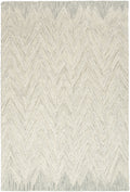 Interlock Teal Modern Wool Area Rug