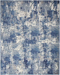 Grafix Navy Blue Modern Polypropylene Area Rug