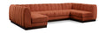 Philippa 133" Cognac Chenille Fabric Upholstered 6pc. Modular Sectional - Sec6A