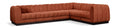 Philippa 133" Cognac Chenille Fabric Upholstered 6pc. Modular Sectional - Sec6C