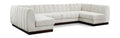 Philippa 133" Cream Chenille Fabric Upholstered 6pc. Modular Sectional - Sec6A