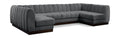 Philippa 133" Grey Chenille Fabric Upholstered 6pc. Modular Sectional - Sec6A