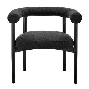 Keanu Dining Chair in Boucle Black
