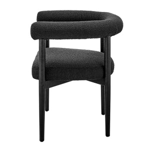 Keanu Dining Chair in Boucle Black