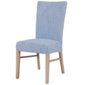 Milton Set of 2 Fabric Dining Chairs with Blue Stripes