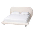Eladio Ivory Boucle Fabric Queen Size Bed