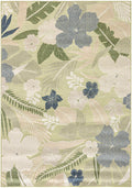 Suncoast Green Blue Tropical Polypropylene Area Rug