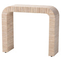 Yareli Bohemian Woven Natural Grasscloth Console Table