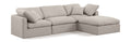 Hesperia 105" Beige Linen Textured Fabric Upholstered 4pc. Modular Sectional - Sec4A