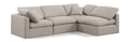 Hesperia 105" Beige Linen Textured Fabric Upholstered 4pc. Modular Sectional - Sec4B