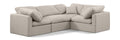 Hesperia 105" Beige Linen Textured Fabric Upholstered 4pc. Modular Sectional - Sec4C