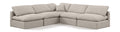 Hesperia 105" Beige Linen Textured Fabric Upholstered 5pc. Modular Sectional - Sec5B
