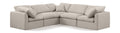 Hesperia 105" Beige Linen Textured Fabric Upholstered 5pc. Modular Sectional - Sec5C