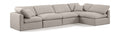 Hesperia 140" Beige Linen Textured Fabric Upholstered 5pc. Modular Sectional - Sec5D