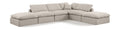 Hesperia 140" Beige Linen Textured Fabric Upholstered 6pc. Modular Sectional - Sec6E