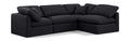 Hesperia 105" Black Linen Textured Fabric Upholstered 4pc. Modular Sectional - Sec4B