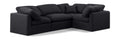 Hesperia 105" Black Linen Textured Fabric Upholstered 4pc. Modular Sectional - Sec4C