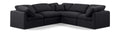 Hesperia 105" Black Linen Textured Fabric Upholstered 5pc. Modular Sectional - Sec5C