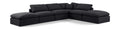 Hesperia 140" Black Linen Textured Fabric Upholstered 6pc. Modular Sectional - Sec6E