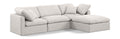 Hesperia 105" Cream Linen Textured Fabric Upholstered 4pc. Modular Sectional - Sec4A