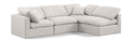 Hesperia 105" Cream Linen Textured Fabric Upholstered 4pc. Modular Sectional - Sec4B
