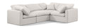 Hesperia 105" Cream Linen Textured Fabric Upholstered 4pc. Modular Sectional - Sec4C