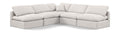 Hesperia 105" Cream Linen Textured Fabric Upholstered 5pc. Modular Sectional - Sec5B