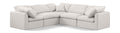 Hesperia 105" Cream Linen Textured Fabric Upholstered 5pc. Modular Sectional - Sec5C