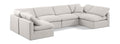 Hesperia 140" Cream Linen Textured Fabric Upholstered 6pc. Modular Sectional - Sec6D