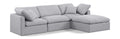 Hesperia 105" Grey Linen Textured Fabric Upholstered 4pc. Modular Sectional - Sec4A