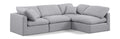 Hesperia 105" Grey Linen Textured Fabric Upholstered 4pc. Modular Sectional - Sec4B