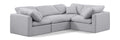 Hesperia 105" Grey Linen Textured Fabric Upholstered 4pc. Modular Sectional - Sec4C