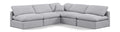 Hesperia 105" Grey Linen Textured Fabric Upholstered 5pc. Modular Sectional - Sec5B
