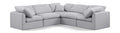 Hesperia 105" Grey Linen Textured Fabric Upholstered 5pc. Modular Sectional - Sec5C