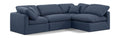 Hesperia 105" Navy Linen Textured Fabric Upholstered 4pc. Modular Sectional - Sec4B