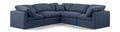 Hesperia 105" Navy Linen Textured Fabric Upholstered 5pc. Modular Sectional - Sec5C