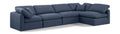 Hesperia 140" Navy Linen Textured Fabric Upholstered 5pc. Modular Sectional - Sec5D