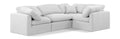 Hesperia 105" White Linen Textured Fabric Upholstered 4pc. Modular Sectional - Sec4C