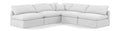 Hesperia 105" White Linen Textured Fabric Upholstered 5pc. Modular Sectional - Sec5B