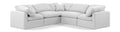 Hesperia 105" White Linen Textured Fabric Upholstered 5pc. Modular Sectional - Sec5C