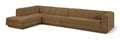 Maiori Brown Fabric Upholstered 3pc. Modular Sectional - Sec3D