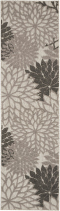 Aloha Silver Grey Tropical Polypropylene Area Rug