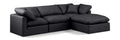 Hesperia 105" Black Vegan Leather Upholstered 4pc. Modular Sectional - Sec4A